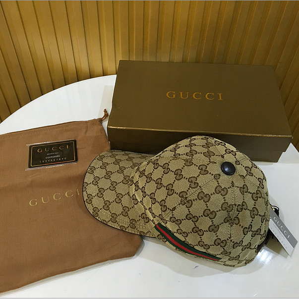 Gucci Original GG Canvas Baseball Hat With Web - EUR FASHION