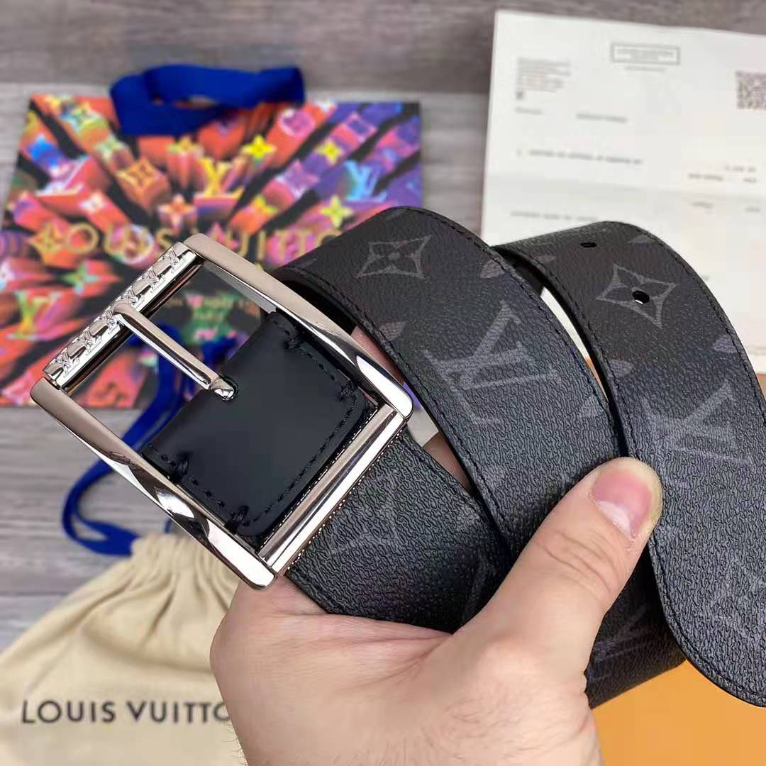 Louis Vuitton Monogram Belt with Silver Buckle - EUR FASHION