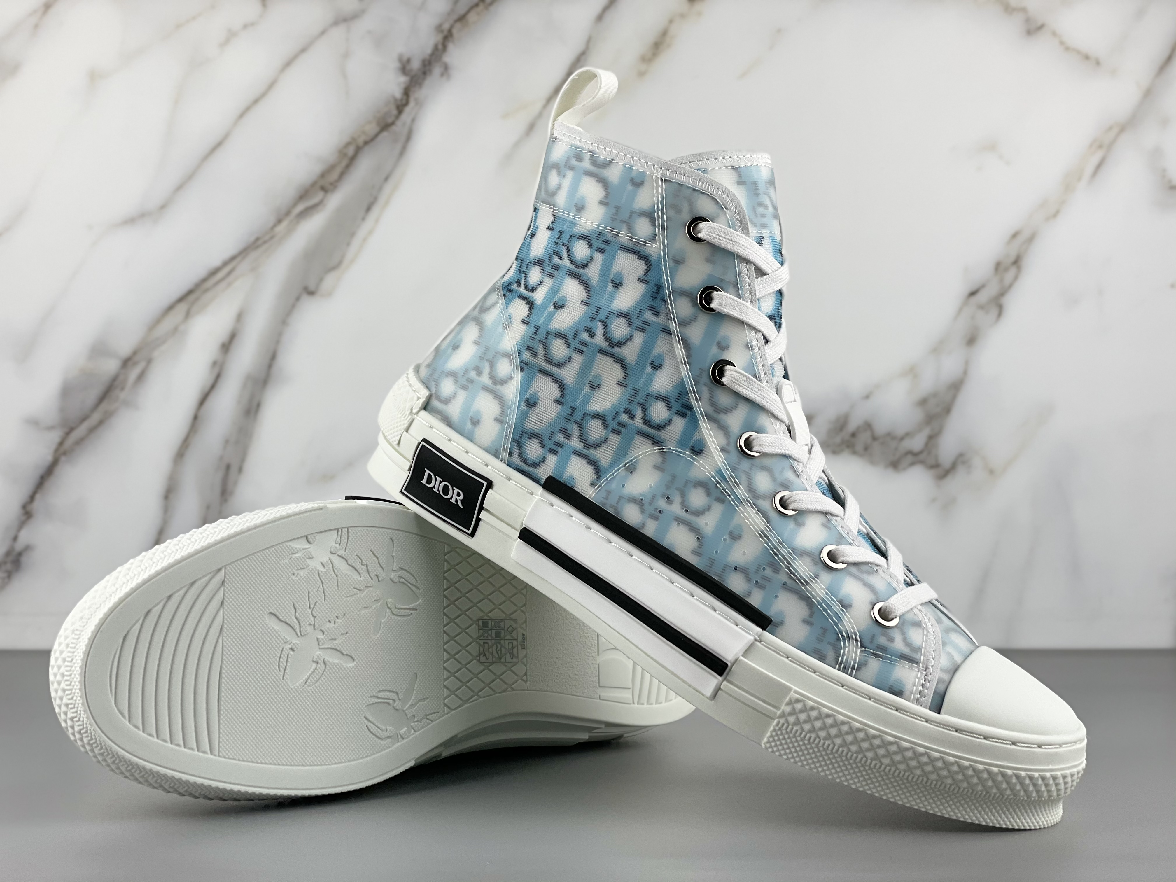 Dior B23 High Top Blue Oblique Pixel  - EUR FASHION