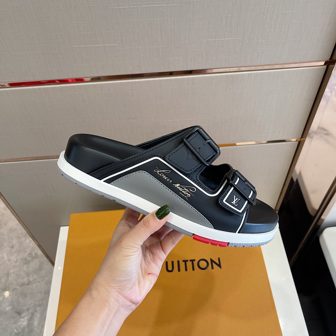 Louis Vuitton Trainer Mule In Black & Grey - EUR FASHION