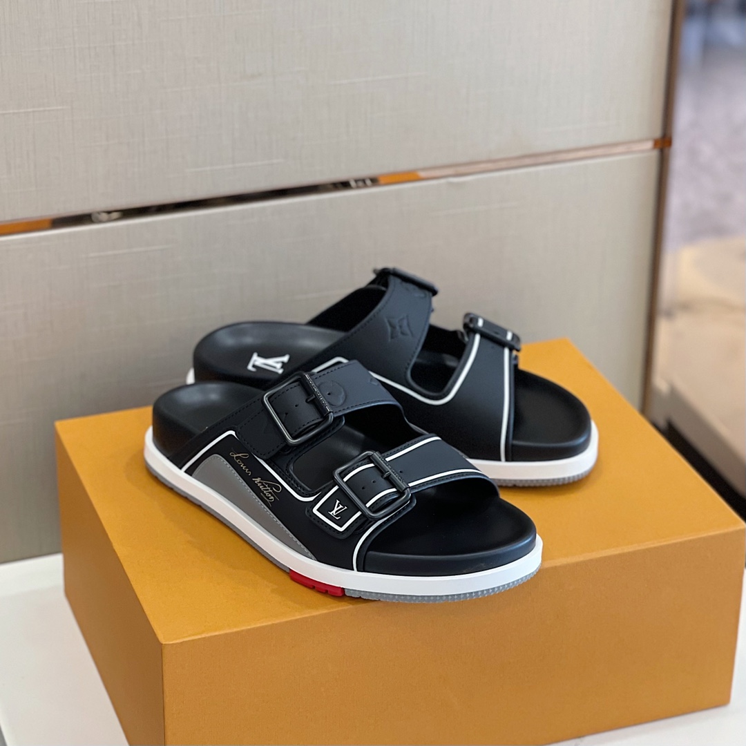 Louis Vuitton Trainer Mule In Black & Grey - EUR FASHION