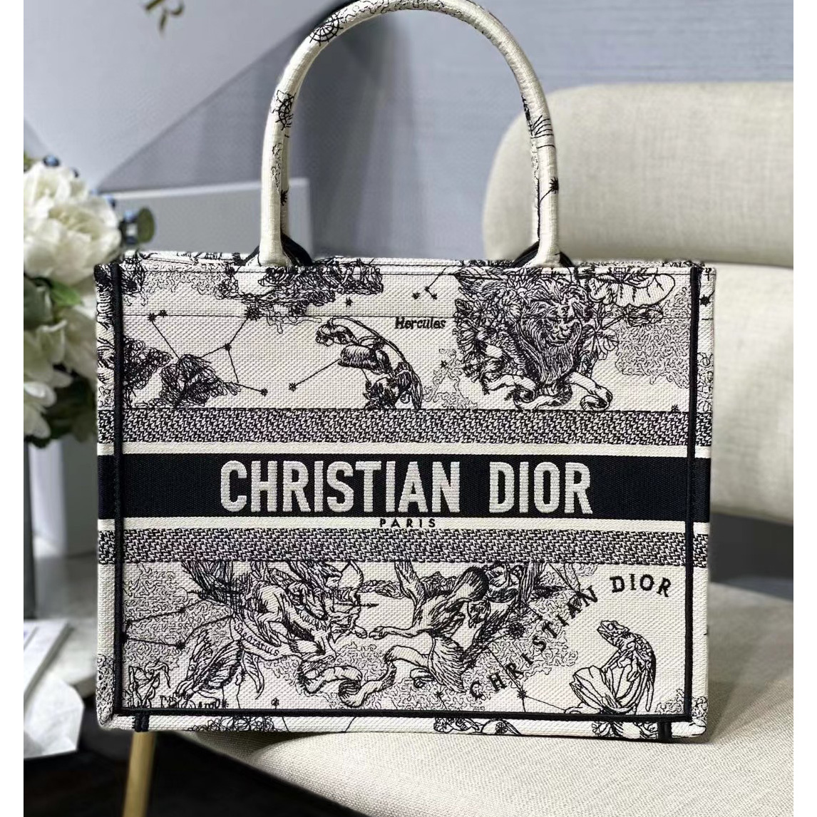 Dior Oblique Embroidered Book Tote（36.5-28-17.5CM） - EUR FASHION