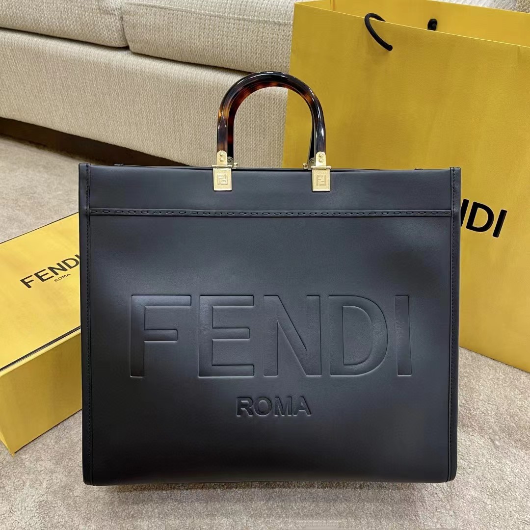 Fendi Sunshine Medium Beige Canvas Bag(40.5-35-21.5cm) - EUR FASHION