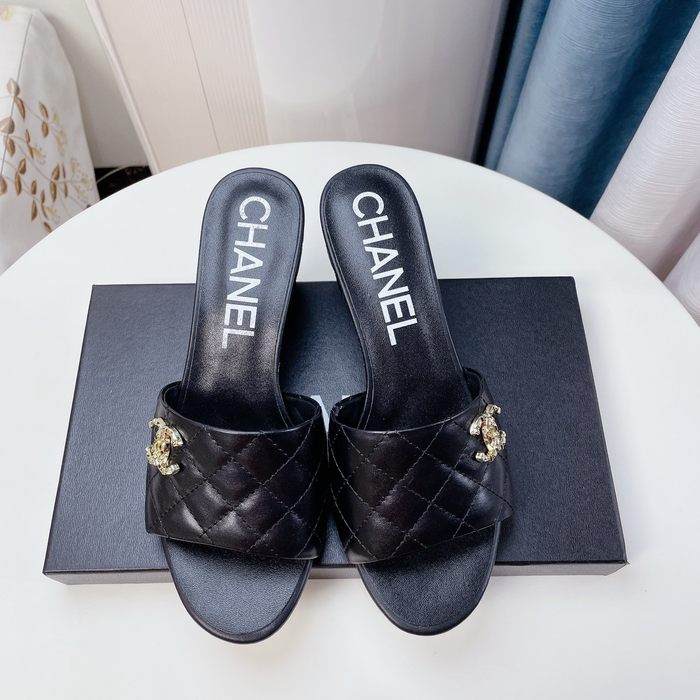 Chanel Lambskin Mules With Heel Height Of 6cm - EUR FASHION