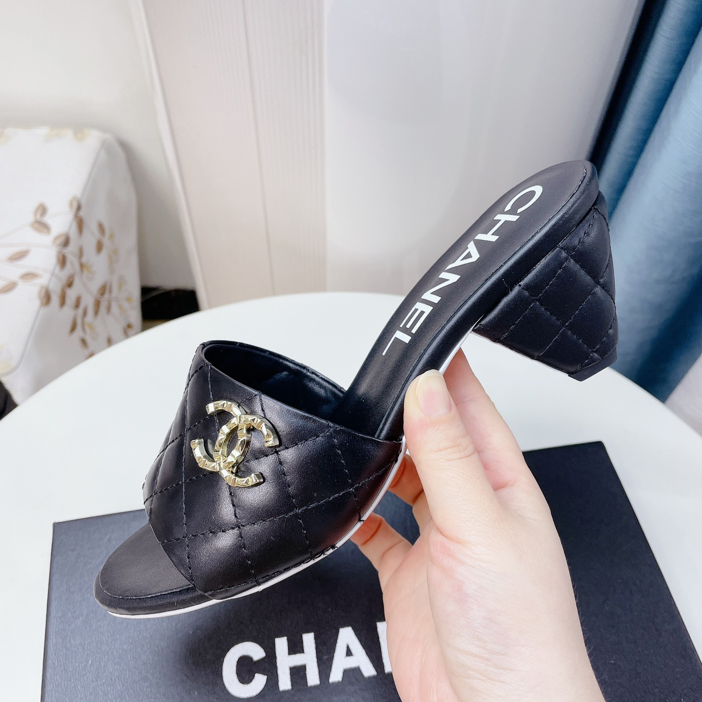 Chanel Lambskin Mules With Heel Height Of 6cm - EUR FASHION