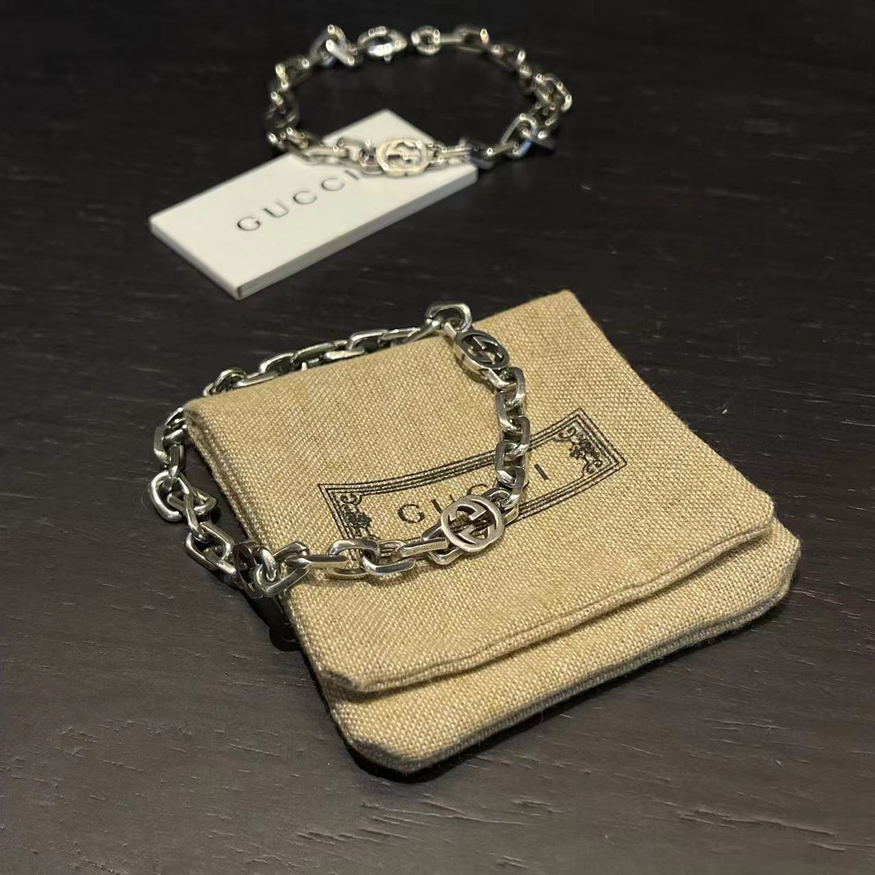 Gucci Silver Bracelet With Interlocking G - EUR FASHION