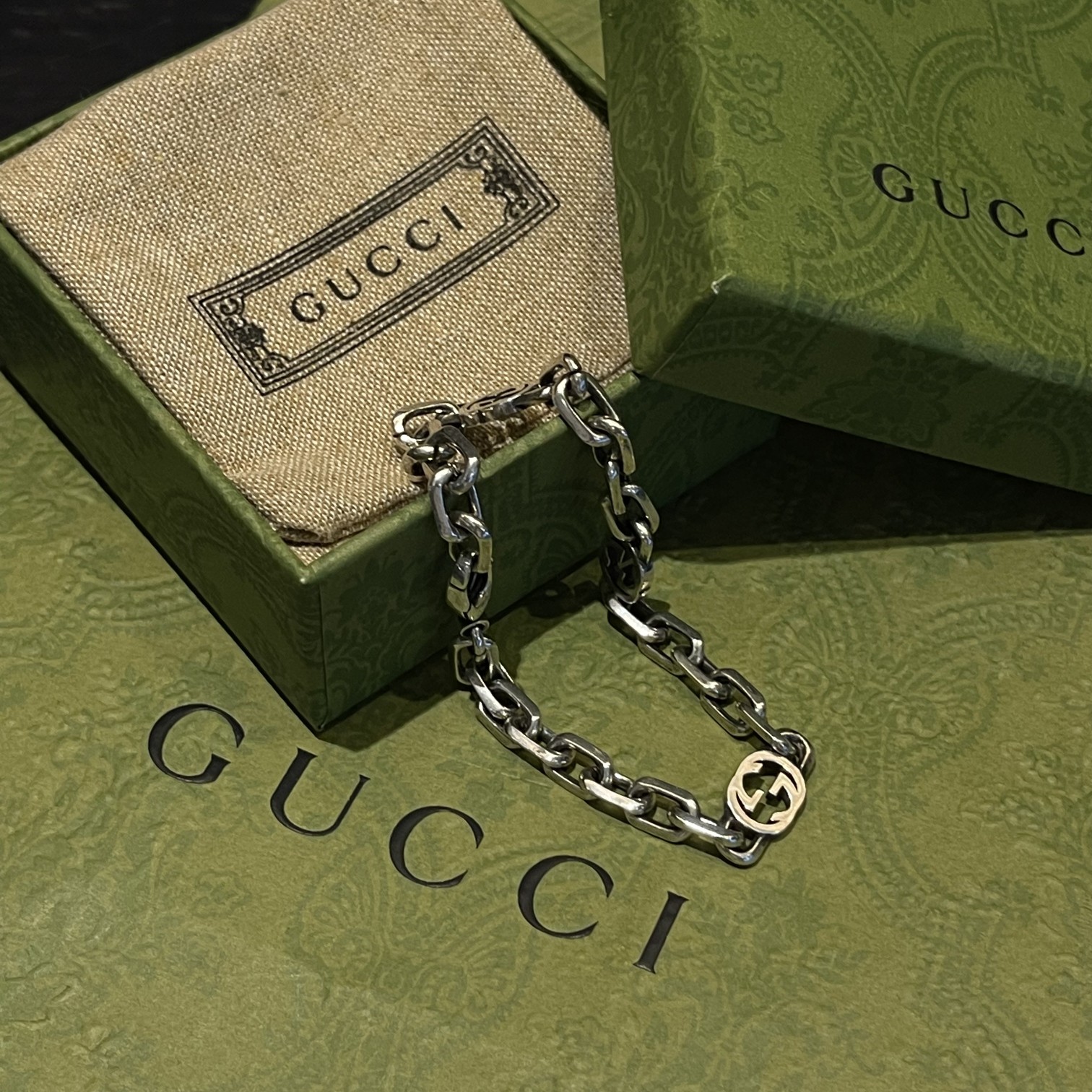 Gucci Silver Bracelet With Interlocking G - EUR FASHION