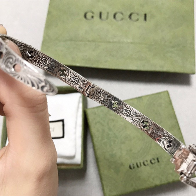 Gucci Silver Bracelet With Interlocking G - EUR FASHION