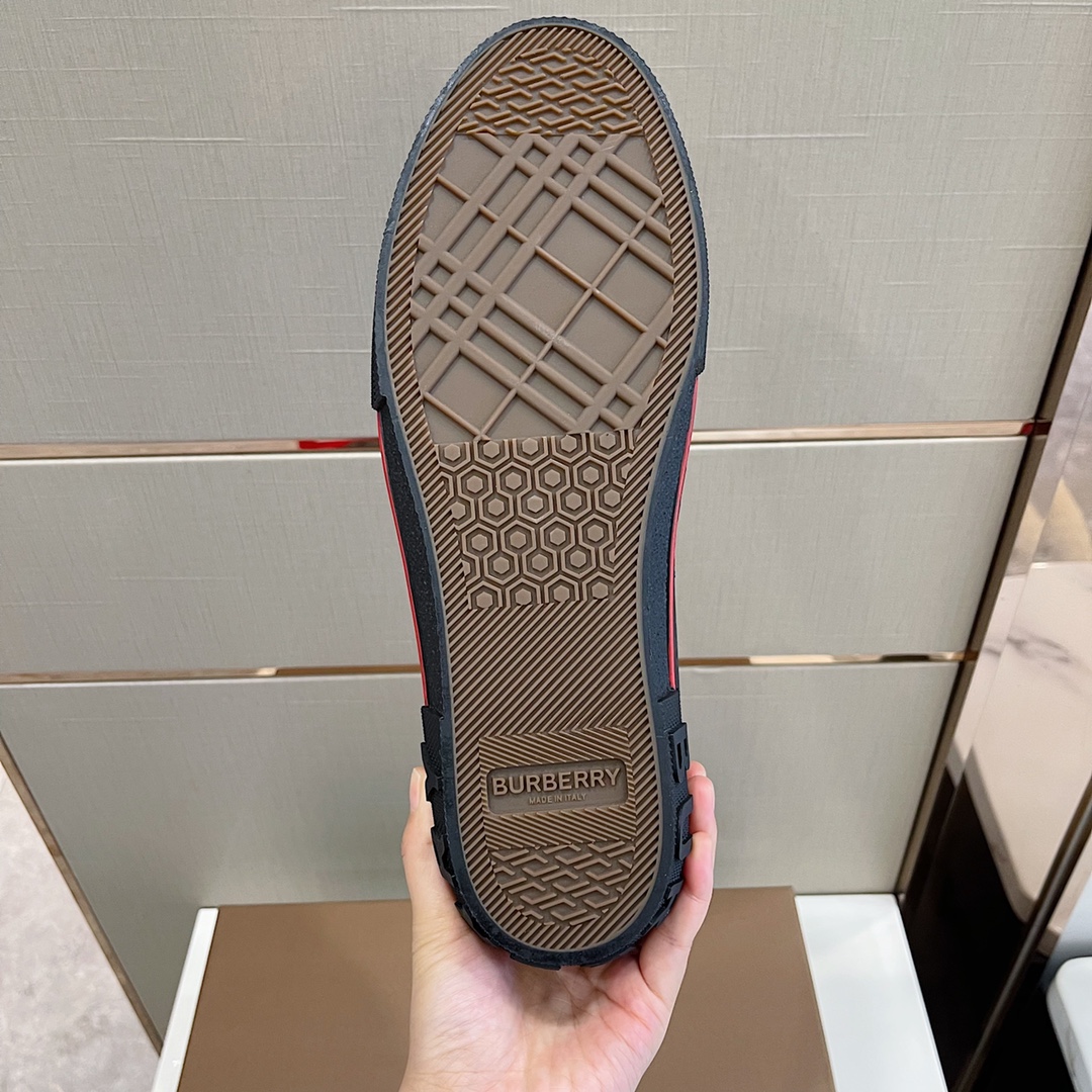 Burberry Logo Detail Cotton Sneakers - EUR FASHION