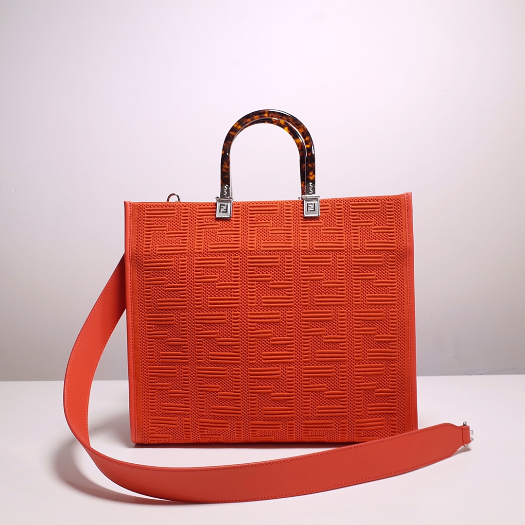 Fendi Sunshine Medium Shopper Bag In Red (35-31-17cm)  8BH386 - EUR FASHION