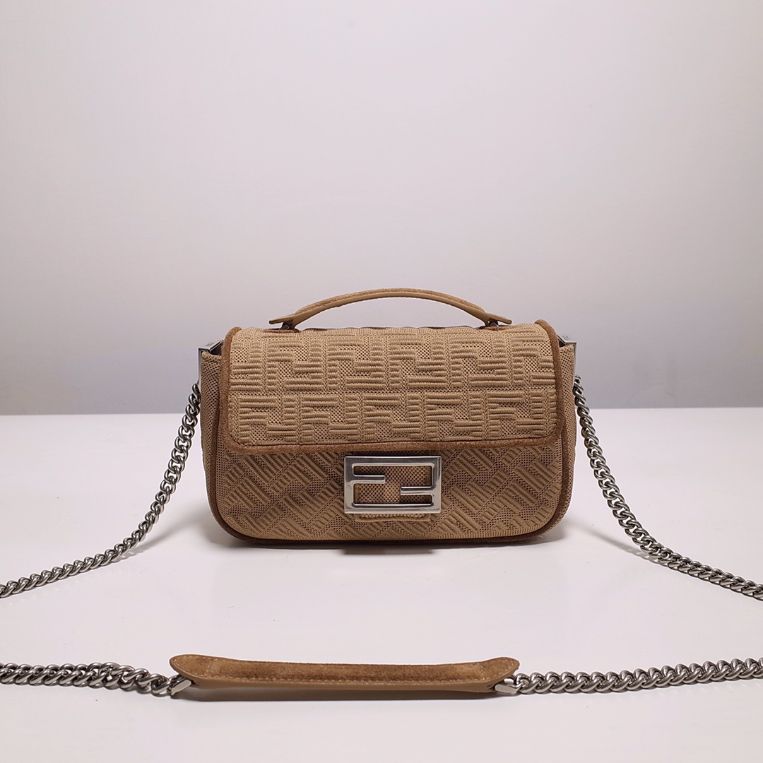 Fendi Iconic Medium Baguette Bag With Chain  (24-14.5-7CM)   8BR793 - EUR FASHION