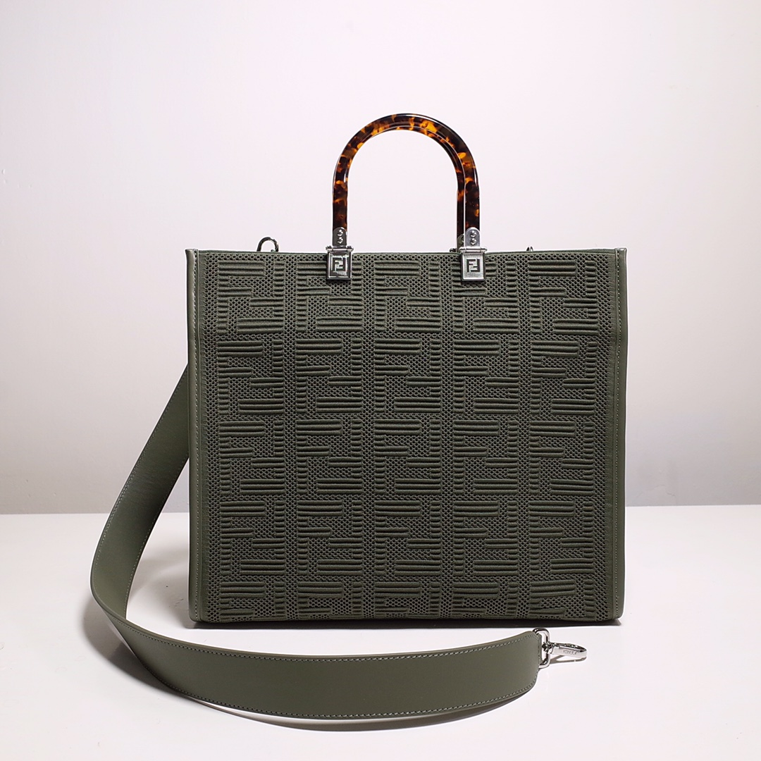 Fendi Sunshine Medium Shopper Bag In Green(35-31-17cm)  8BH386 - EUR FASHION