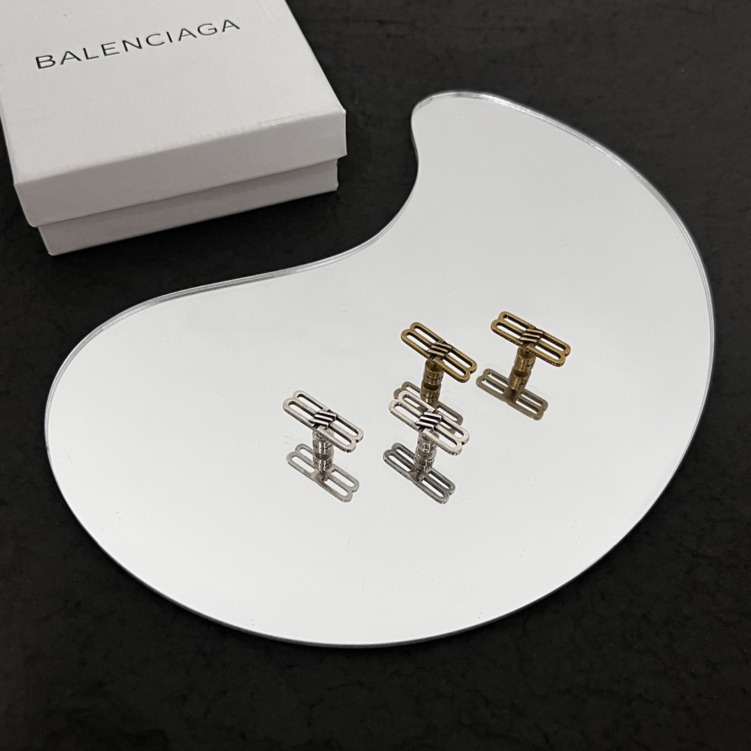Balenciaga BB Icon Earrings In Aged-Gold Brass - EUR FASHION