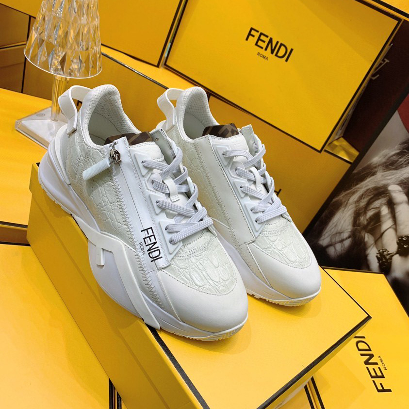 Fendi Flow Beige Suede Low-Tops Sneakers - EUR FASHION