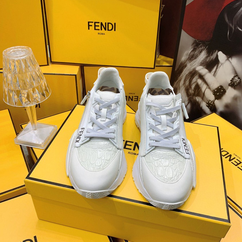 Fendi Flow Beige Suede Low-Tops Sneakers - EUR FASHION