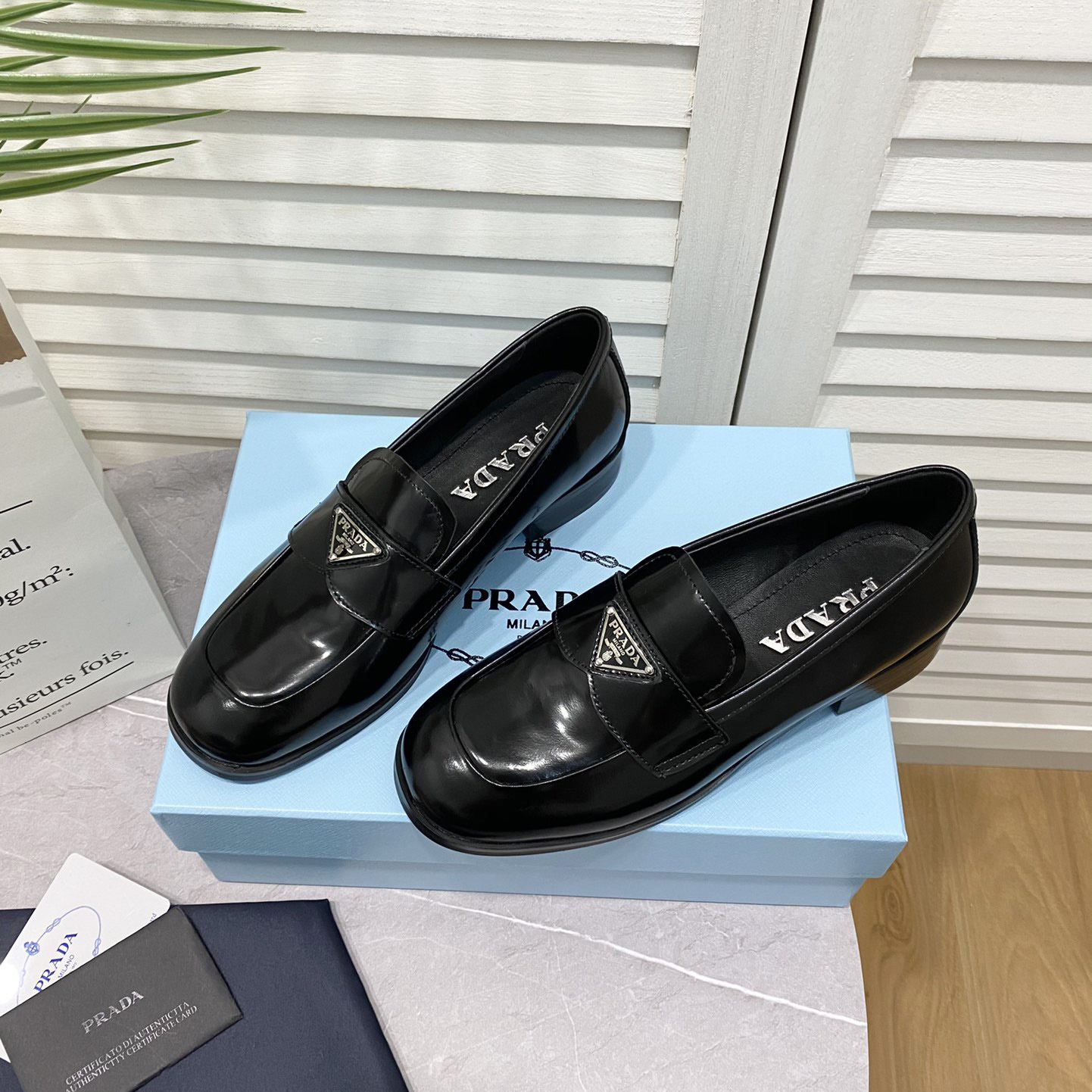 Prada Chocolate Brushed Leather Loafers - EUR FASHION