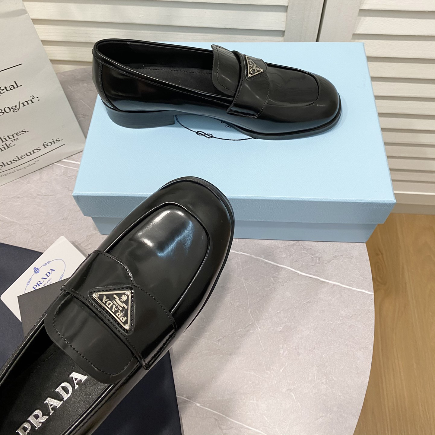 Prada Chocolate Brushed Leather Loafers - EUR FASHION