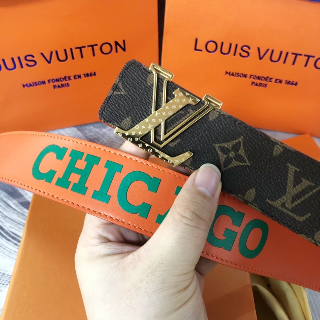 Louis Vuitton LV Pyramide Cities Exclusive 40MM Reversible Belt—Chicago - EUR FASHION