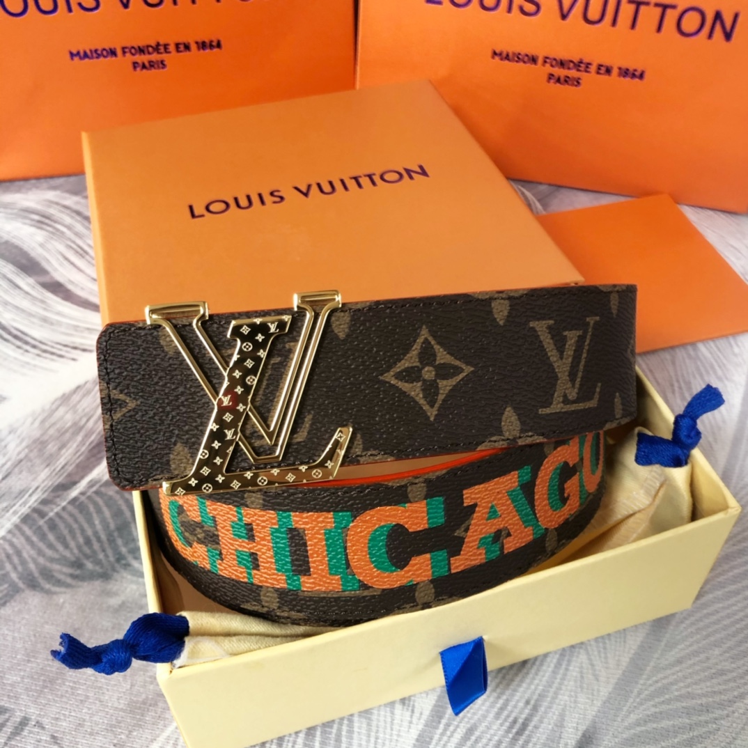 Louis Vuitton LV Pyramide Cities Exclusive 40MM Reversible Belt—Chicago - EUR FASHION