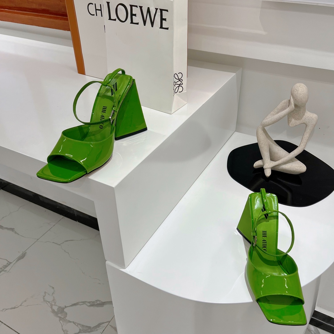 The Attico ''Piper'' Neon Emerald Sandal - EUR FASHION