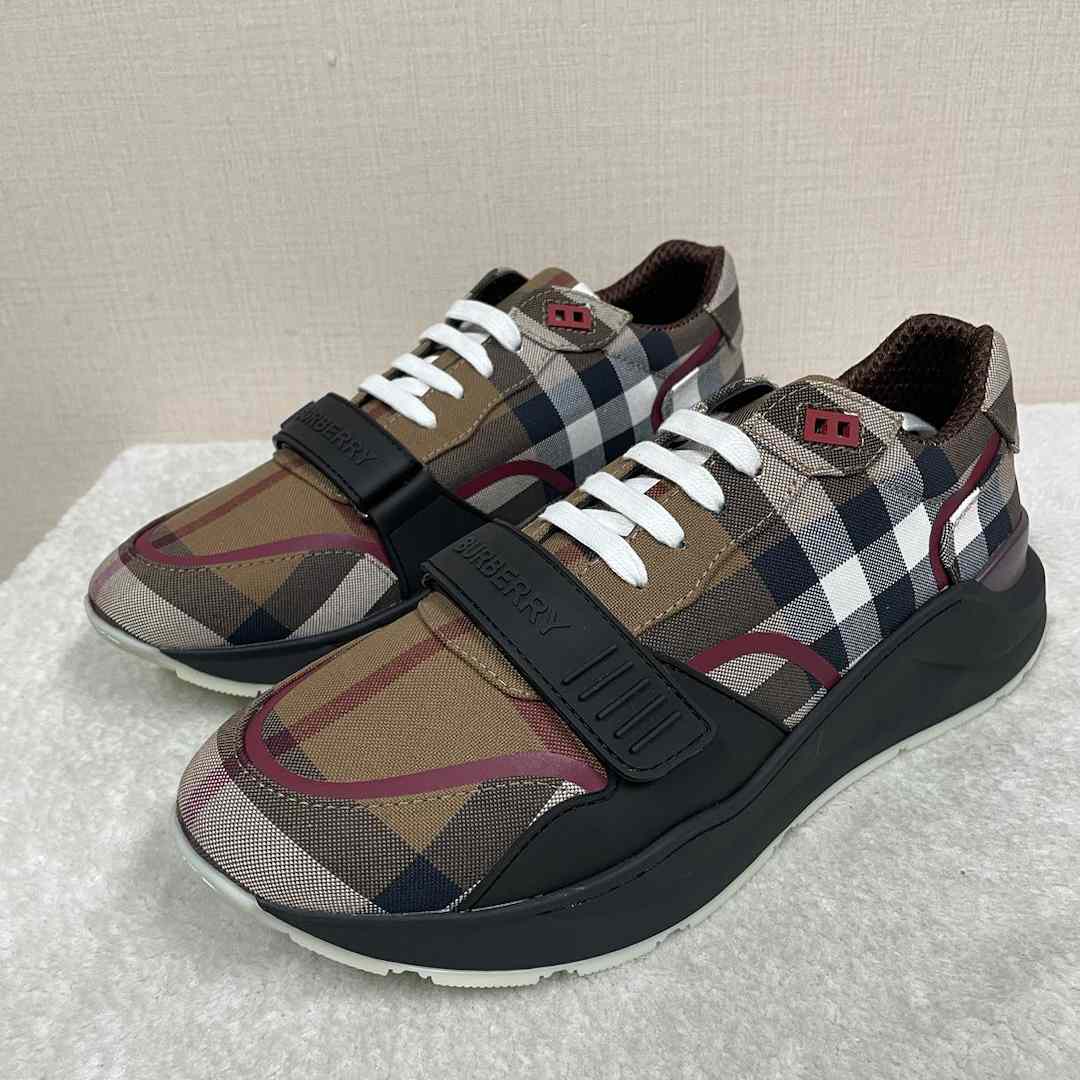 Burberry Check Cotton Sneakers - EUR FASHION