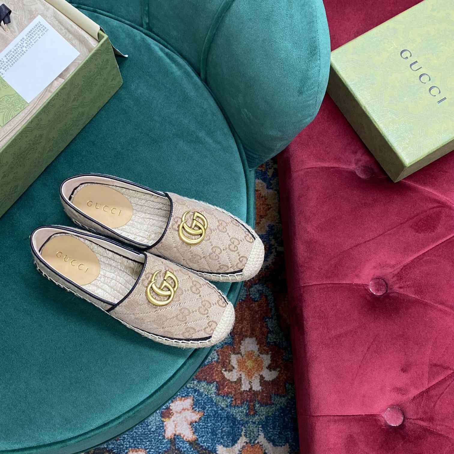 Gucci Women's GG Matelassé Canvas Espadrille - EUR FASHION