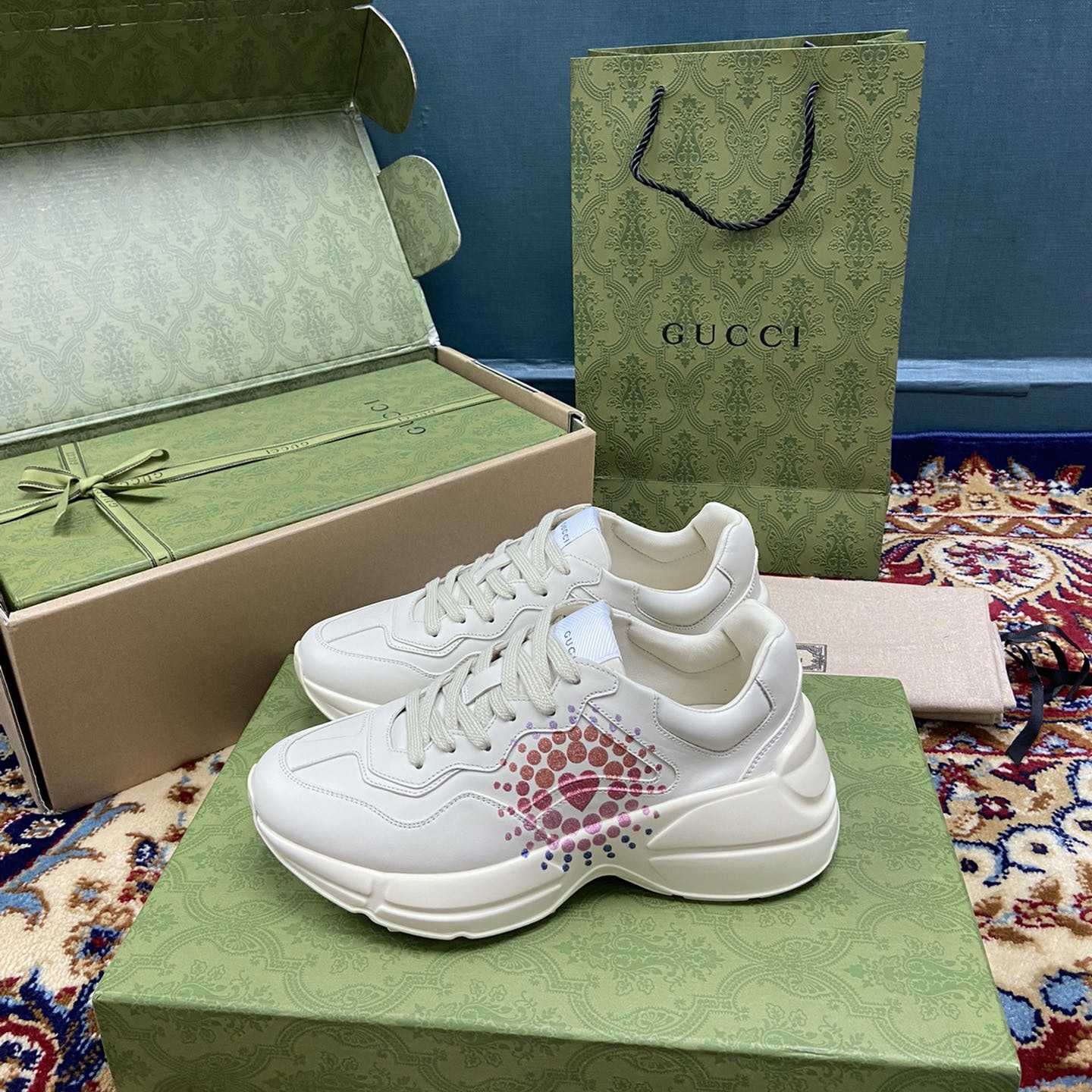 Gucci Women's Rhyton Gucci Love Parade Sneaker - EUR FASHION