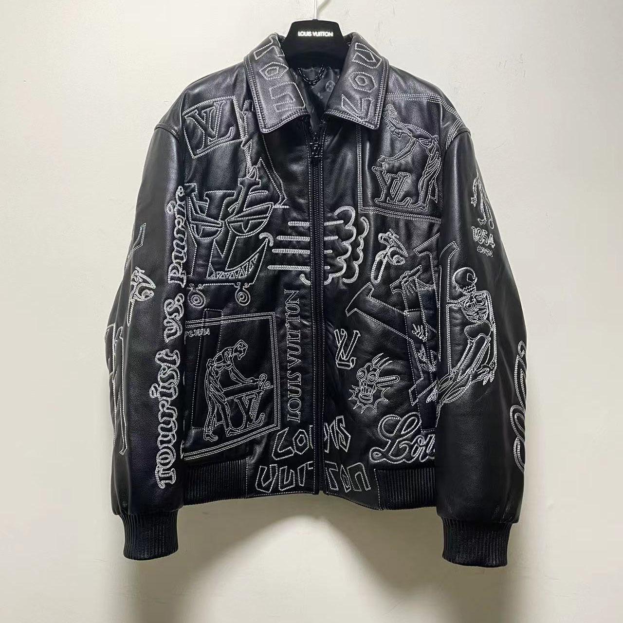 Louis Vuitton Black Leather 'Tourist vs. Purist' Bomber Jacket - EUR FASHION