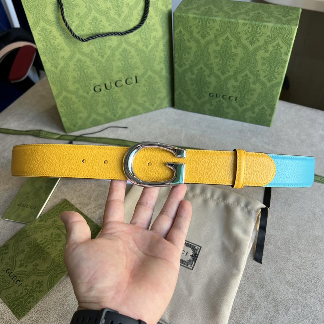 Gucci Two-Tone Belt With G Buckle - EUR FASHION