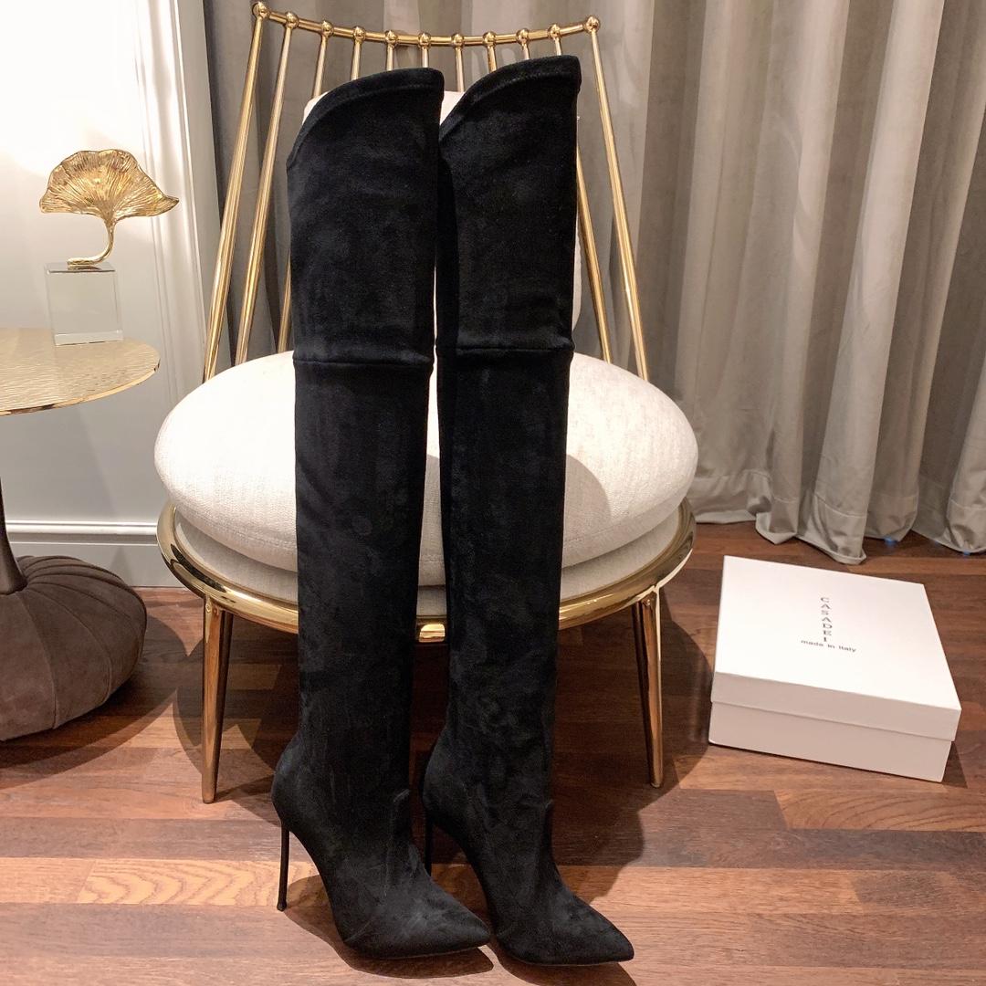 Casadei Blade Black Over-The-Knee Boot - EUR FASHION