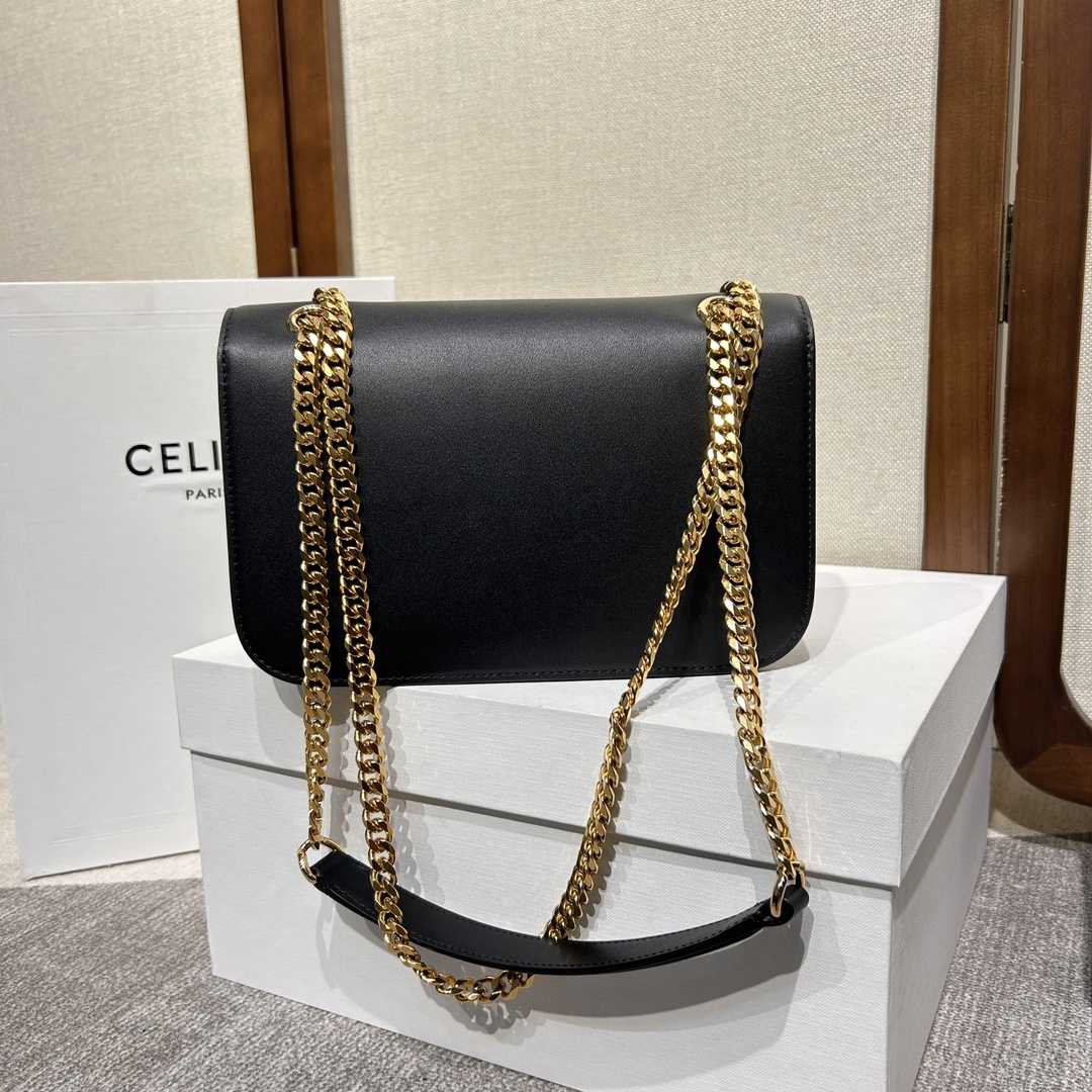 Celine Medium Bag Triomphe Frame In Shiny Calfskin - EUR FASHION