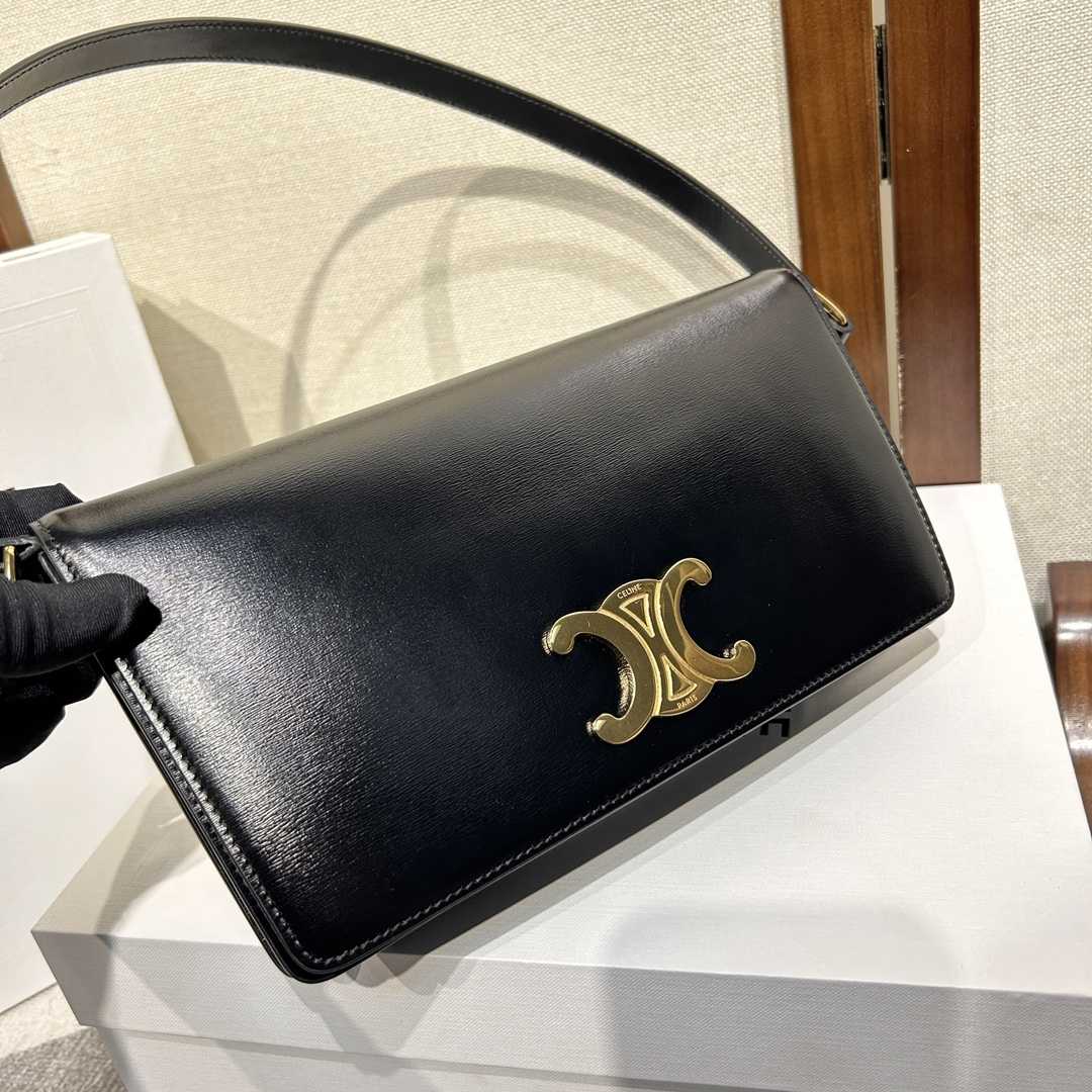 Celine Trapeze Triomphe Bag In Shiny Calfskin - EUR FASHION