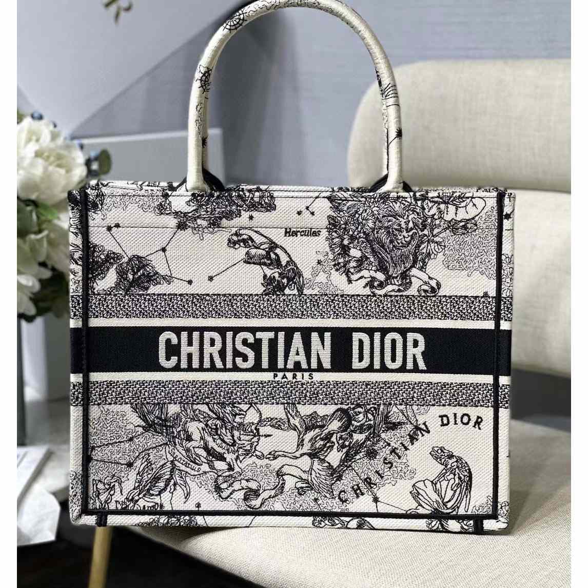 Dior Oblique Embroidered Book Tote（36.5-28-17.5CM）-Embroiderable Characters - EUR FASHION