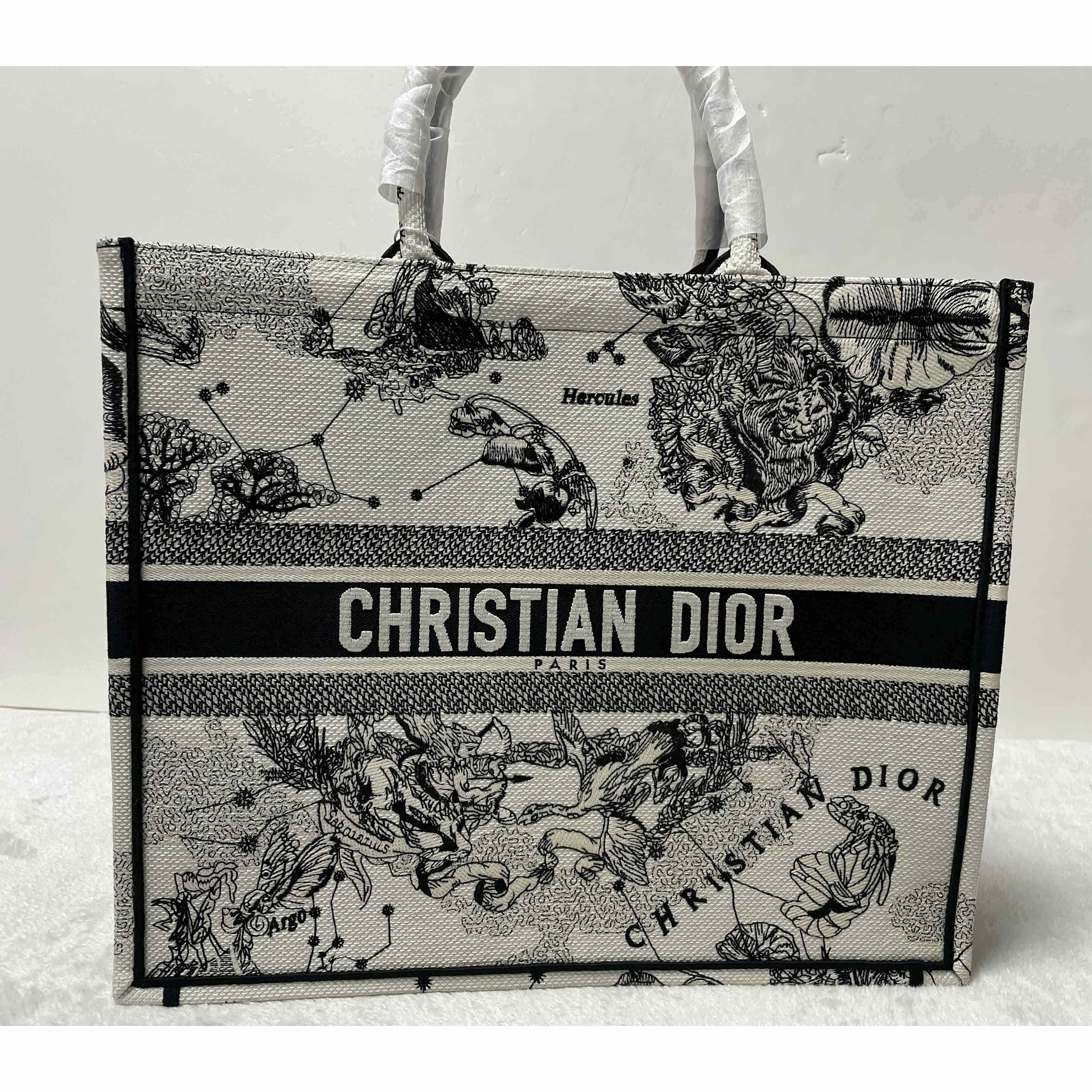 Dior Oblique Embroidered Book Tote(41.5-25-18cm)-Embroiderable Characters - EUR FASHION