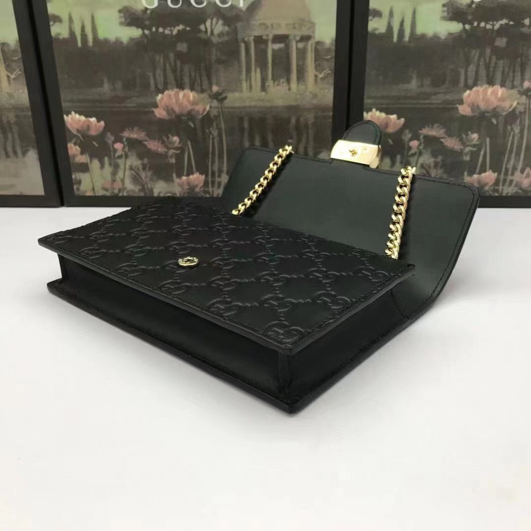 Gucci Guccissima Icon Chain Wallet Black(20-13-6cm) - EUR FASHION