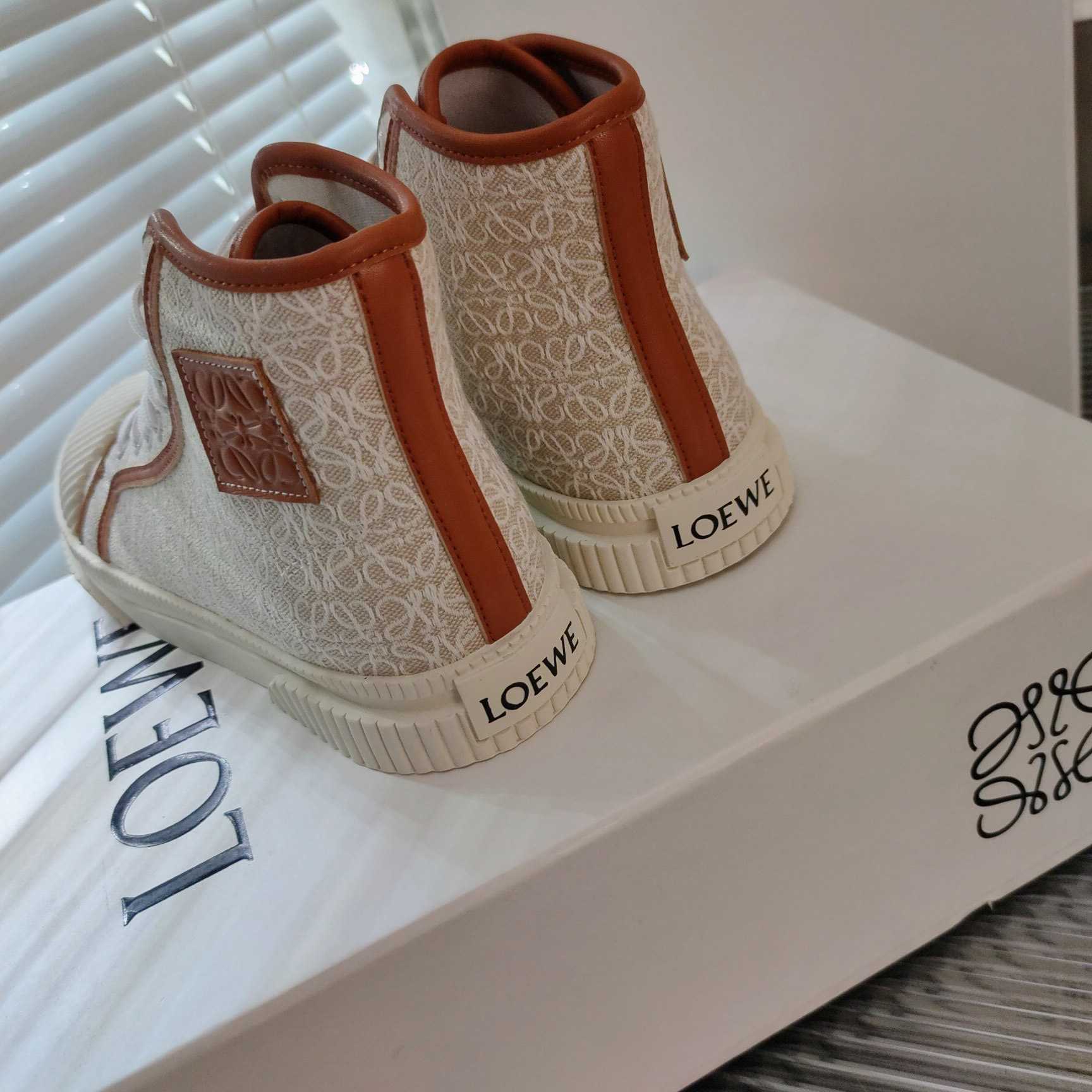 Loewe Anagram High Top Sneaker In Canvas - EUR FASHION