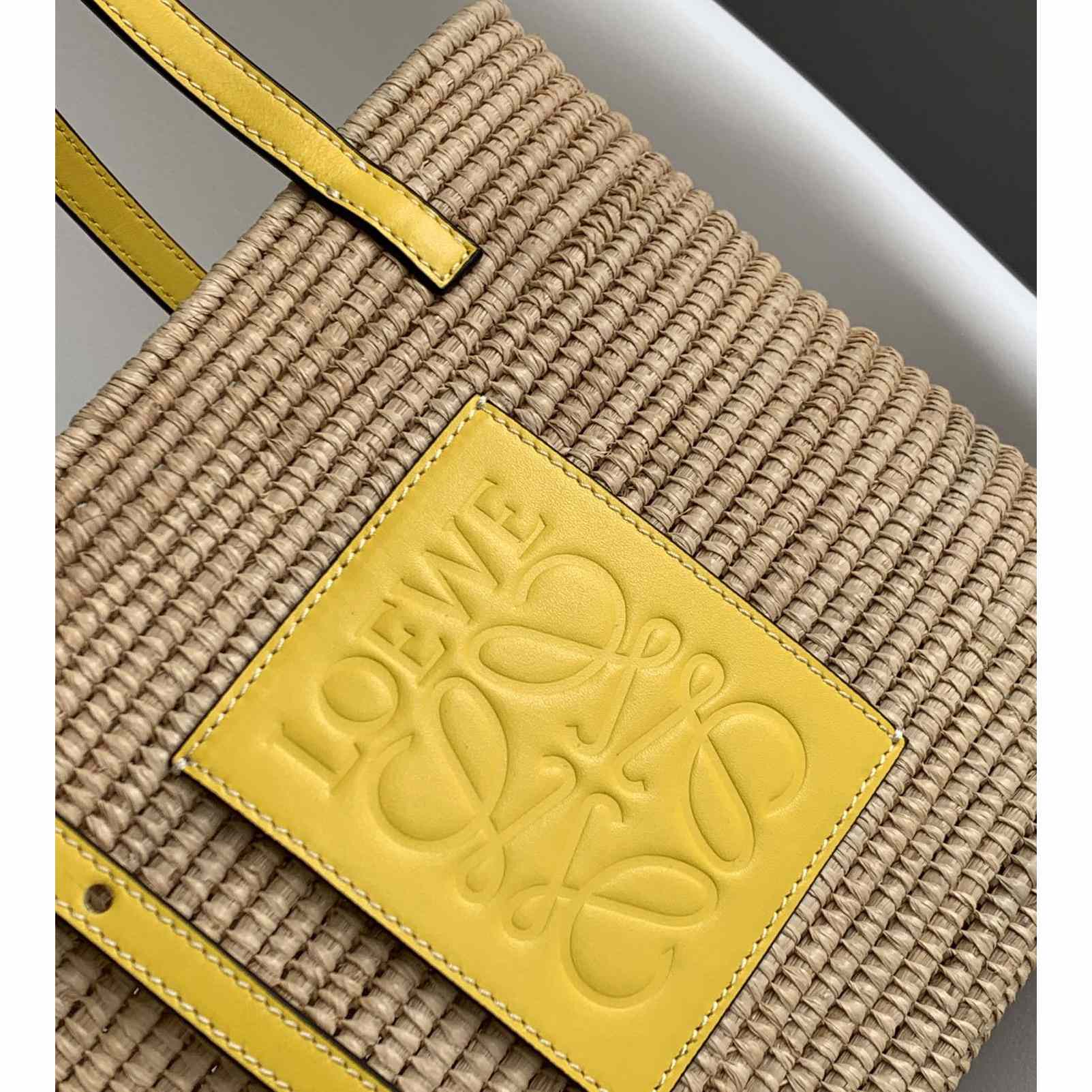 Loewe Small Square Basket bag In Raffia And Calfskin (30*21*11cm) - EUR FASHION