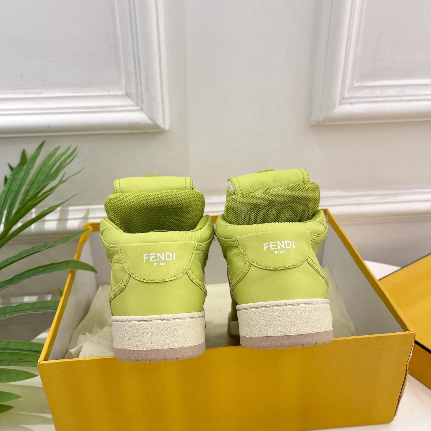 Fendi Match Acid Green Nylon High-Tops Sneaker - EUR FASHION