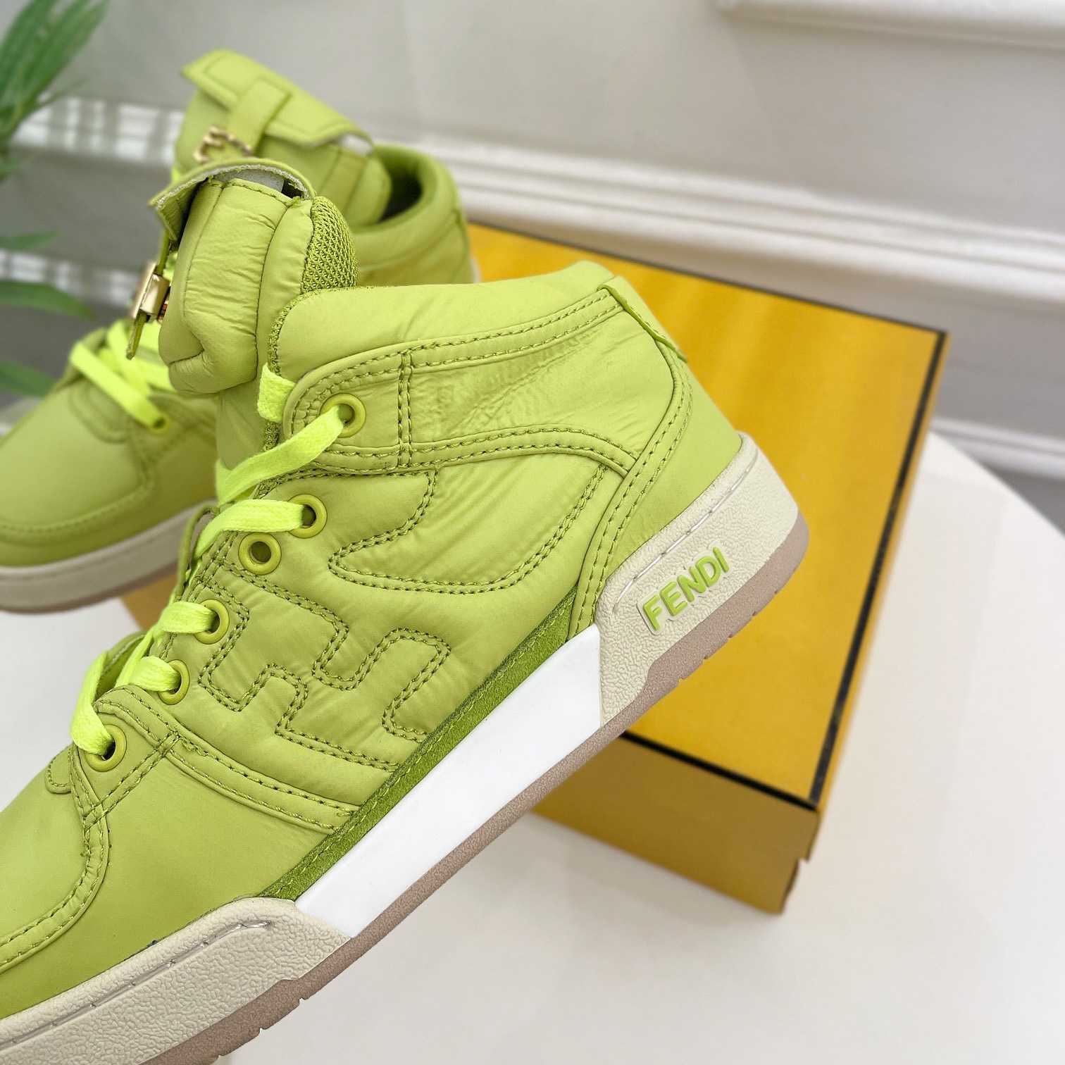 Fendi Match Acid Green Nylon High-Tops Sneaker - EUR FASHION