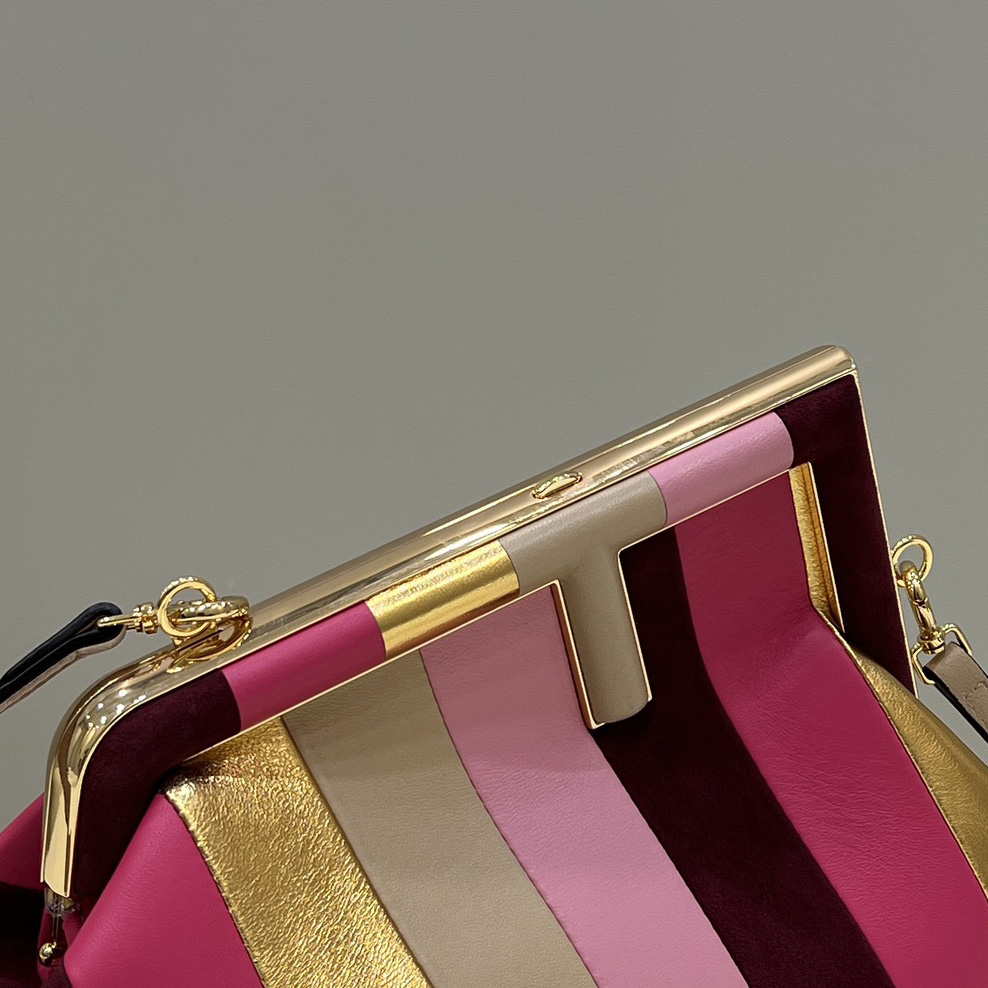 Fendi First Small Leather Bag With Multicolour Inlay - EUR FASHION