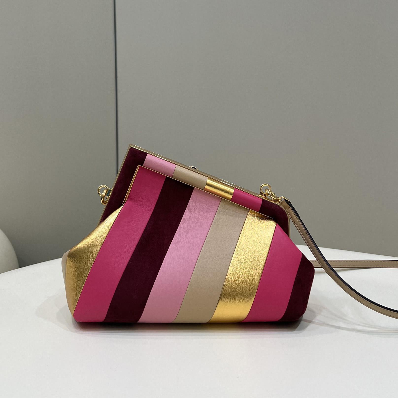 Fendi First Small Leather Bag With Multicolour Inlay - EUR FASHION