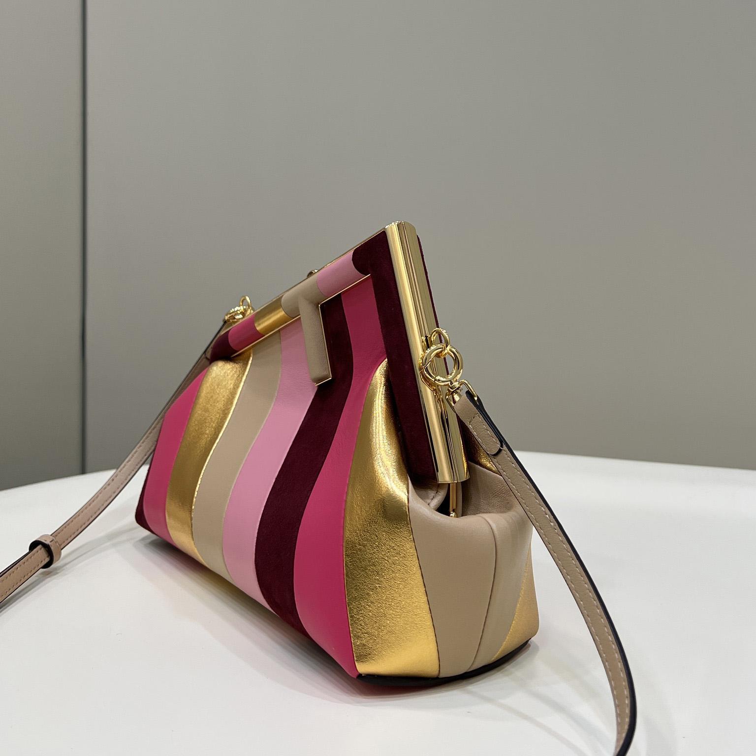 Fendi First Small Leather Bag With Multicolour Inlay - EUR FASHION