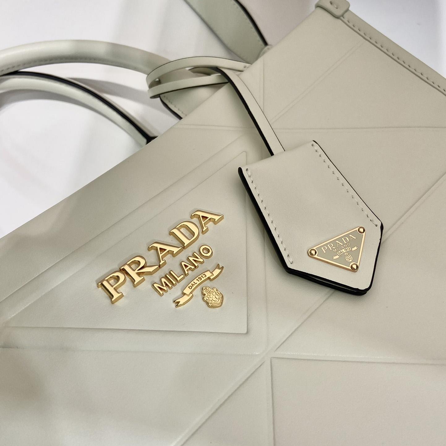 Prada Small Leather Prada Symbole Bag With Topstitching - EUR FASHION