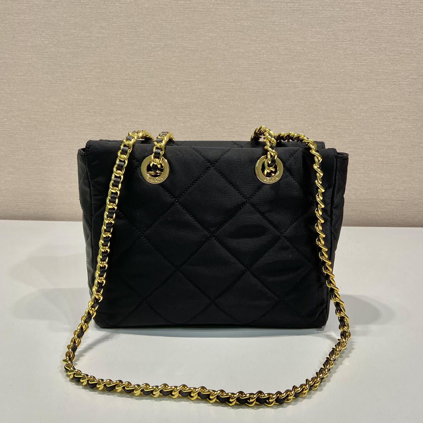 Prada Nylon Tessuto Impuntu Quilted Shoulder Bag Black (25-24-5cm) - EUR FASHION