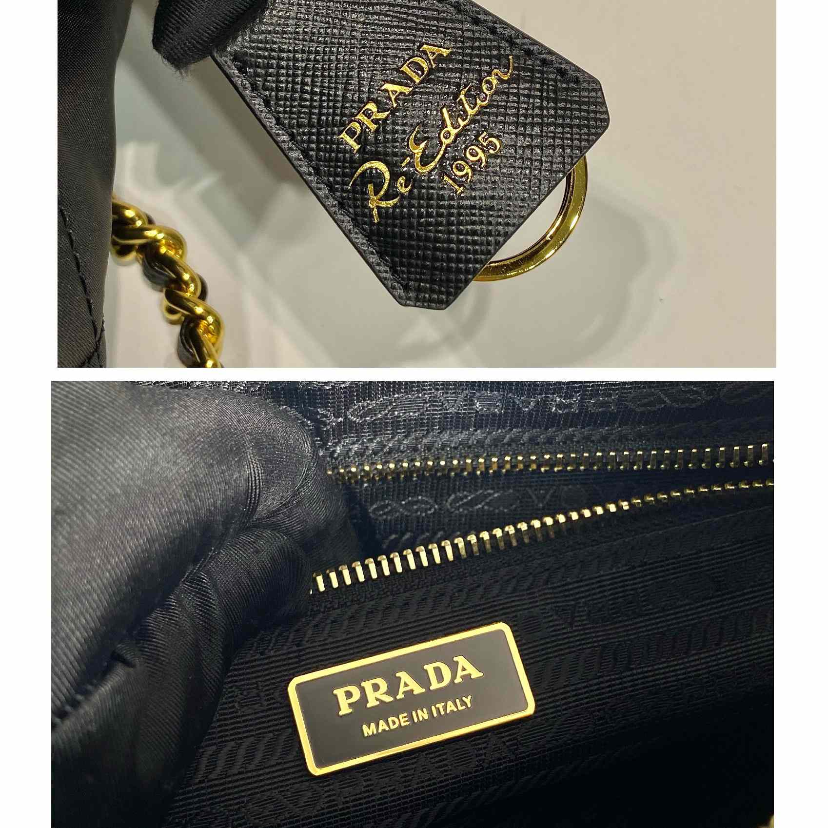 Prada Nylon Tessuto Impuntu Quilted Shoulder Bag Black (25-24-5cm) - EUR FASHION