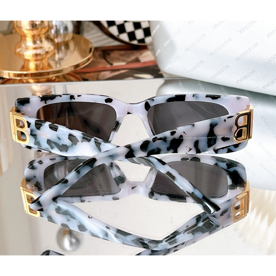 Balenciaga Dynasty Rectangle Sunglasses In White    bb0096 - EUR FASHION