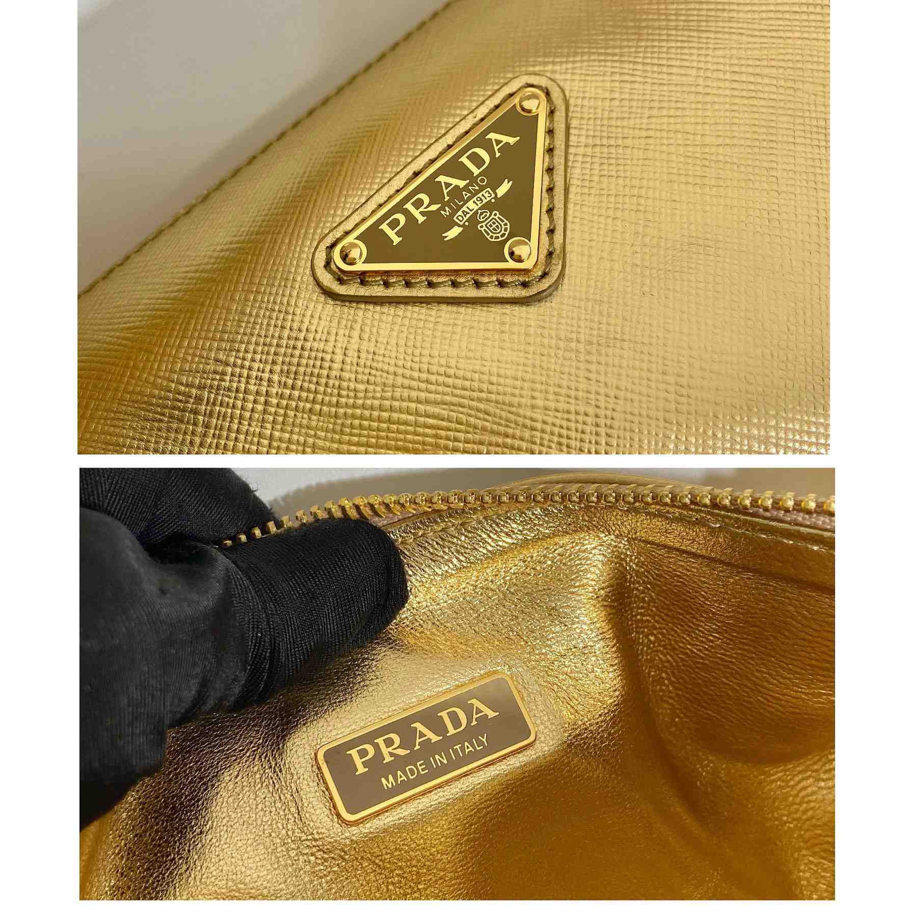 Prada Triangle Saffiano Leather Shoulder Bag - EUR FASHION