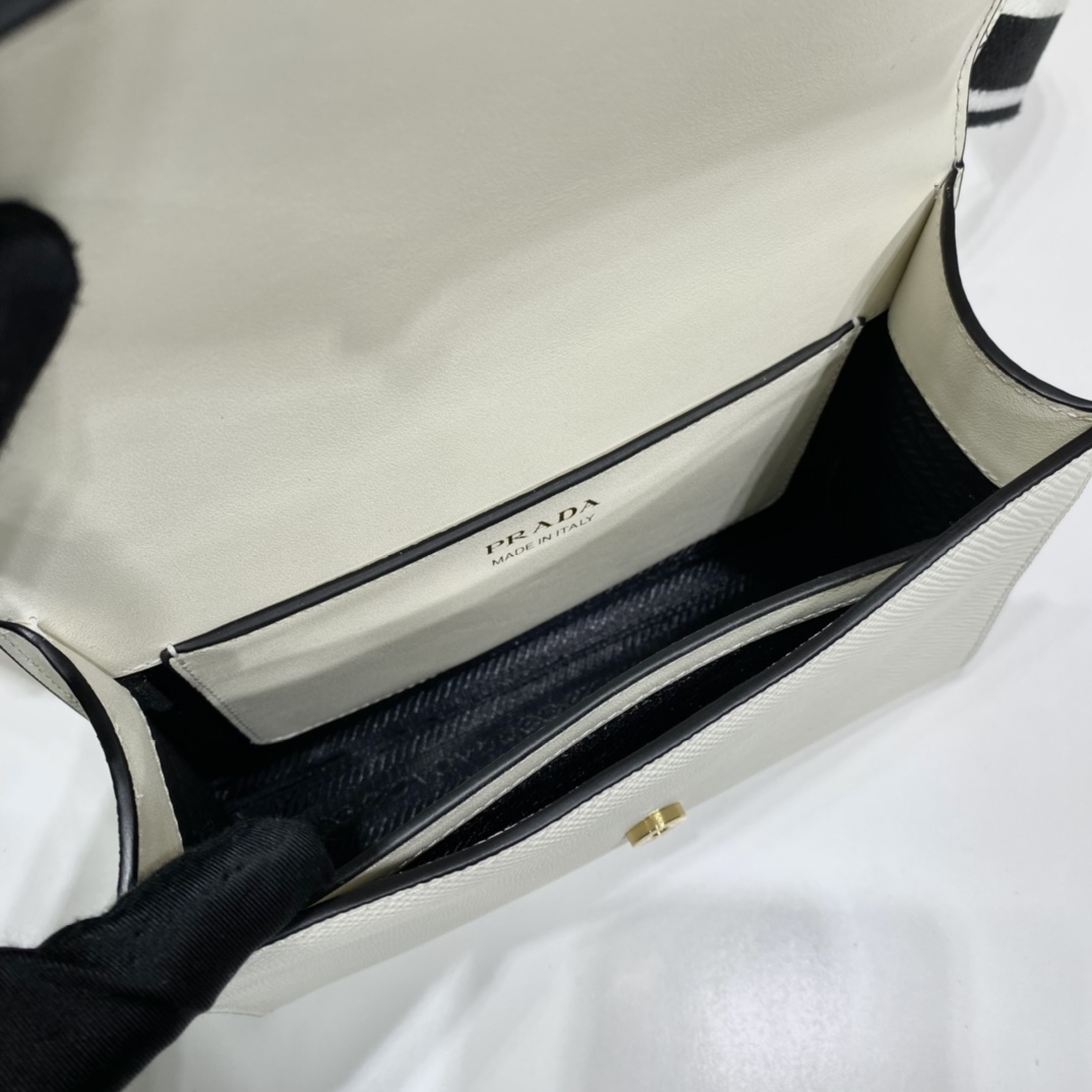 Prada Monochrome Saffiano And Leather Bag - EUR FASHION