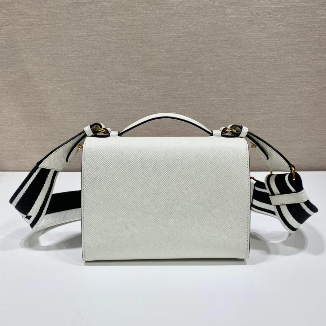 Prada Monochrome Saffiano And Leather Bag - EUR FASHION