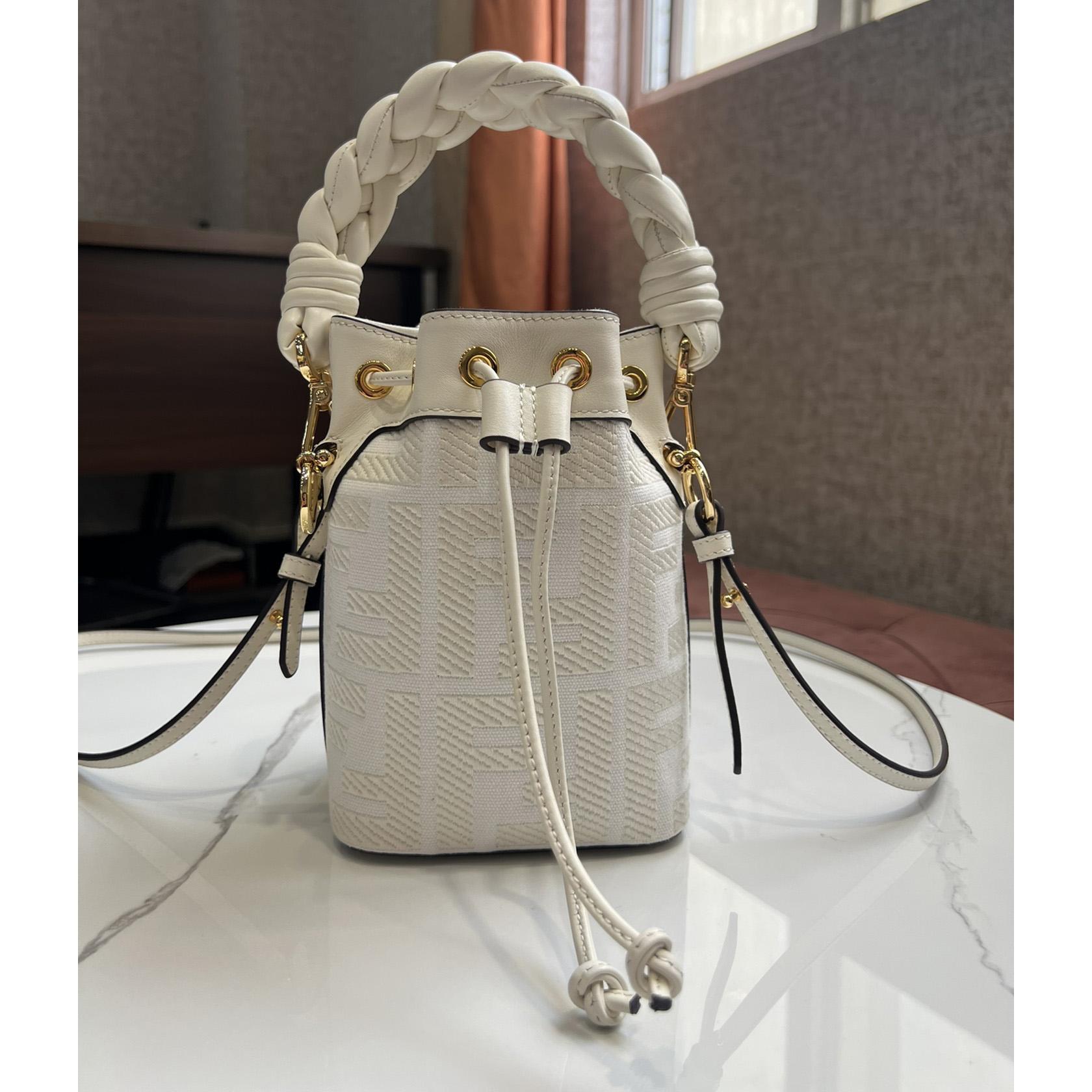 Fendi Mon Tresor White Canvas FF Mini Bag - EUR FASHION